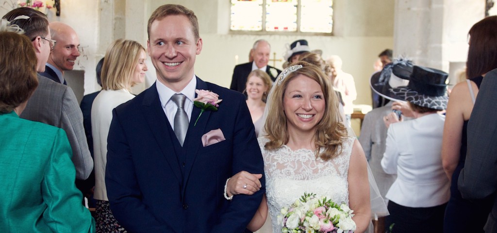 A photo of Robert and Catherine, married at St Michael's in 2014.